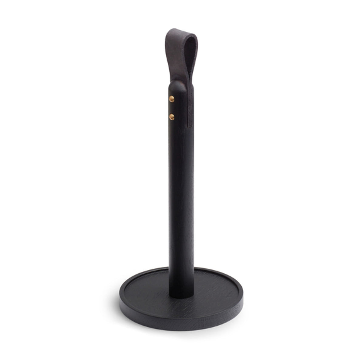 Norr Paper Towel Holder Oak/Blck/Leather