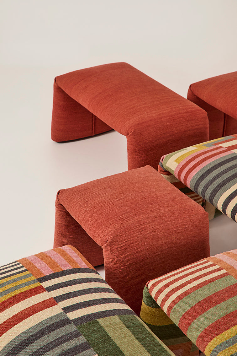 Folded Bench, Large - Saffron Red