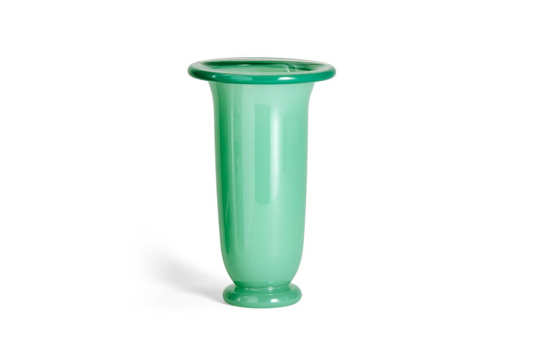 Empire Vase - Large, Green with Dark Green Rim