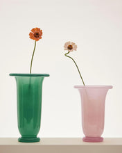 Empire Vase- L, Green w/ Dark Green Rim