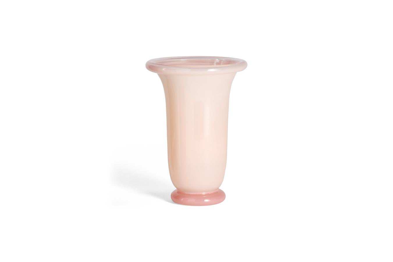 Empire Vase - M, Light Pink w/ Pink Base