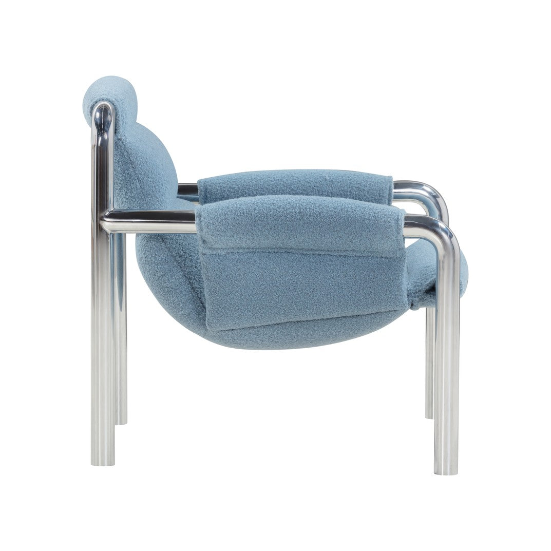 Atli Lounge Chair, Chromed Plated Legs