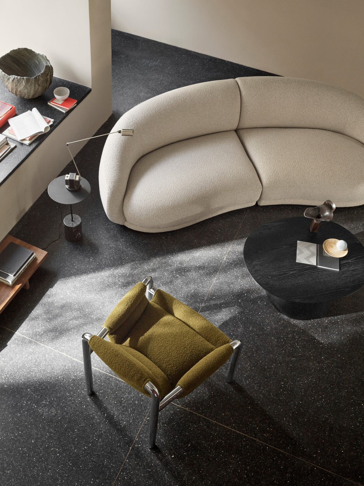 Atli Lounge Chair, Chromed Plated Legs