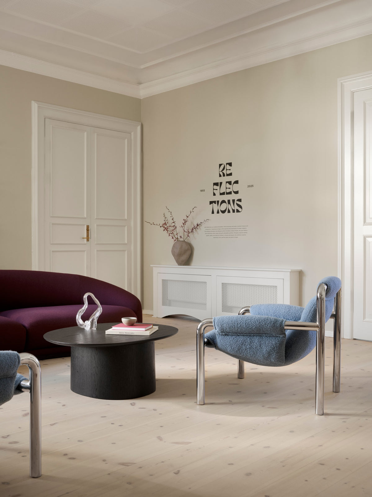 Atli Lounge Chair, Chromed Plated Legs